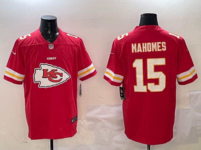 Men Kansas City Chiefs #15 Mahomes Red Nike Team Logo 2025 NFL Jersey style 1->kansas city chiefs->NFL Jersey